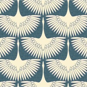 Tempaper Genevieve Gorder Feather Flock Denim Blue Peel & Stick Wallpaper, 28 sf